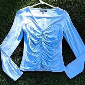 Karen Kane, light blue stretchy top, size S.